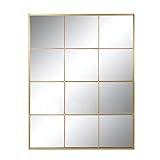 ROCKING GIFTS Espejo de Pared en Forma de Ventana, tamaño 90x120cm, Color Oro