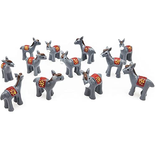 MAOMIA 20pcs Miniature Donkey Figurines Easter Cake Toppers, Mini Donkey DIY Craft Plant Pot Fairy Garden Landscape Decor Ornament -  12-MI-DNKY-1