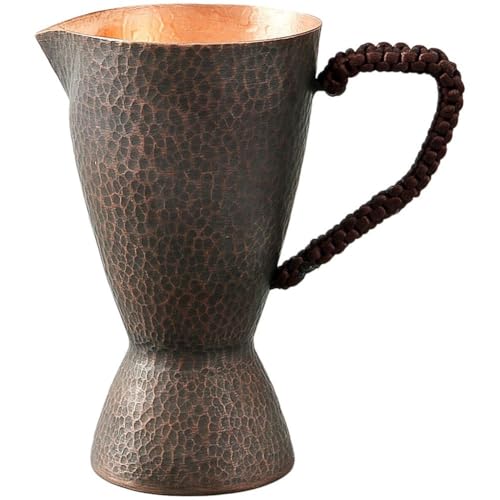 Luxylei Taza De Cobre Retro con Asa, Taza De Té Chino, Jarra De Agua Martillada, Recipiente De Agua Fría para Beber Agua, Cóctel Y Bebida