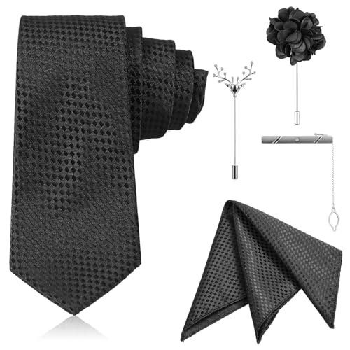 Set de 5 Corbatas para Hombre con Pañuelo y Accesorios