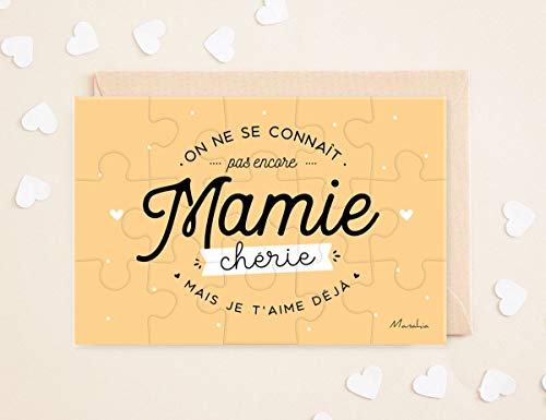 Manahia Puzzle Mamie | Annonce Grossesse - on ne se connait Pas Encore Mamie chérie mais Je t'aime déjà | Futurs Grands-Parents | - Futur Papy - Future Mamie - Annonce Naissance Grand mère