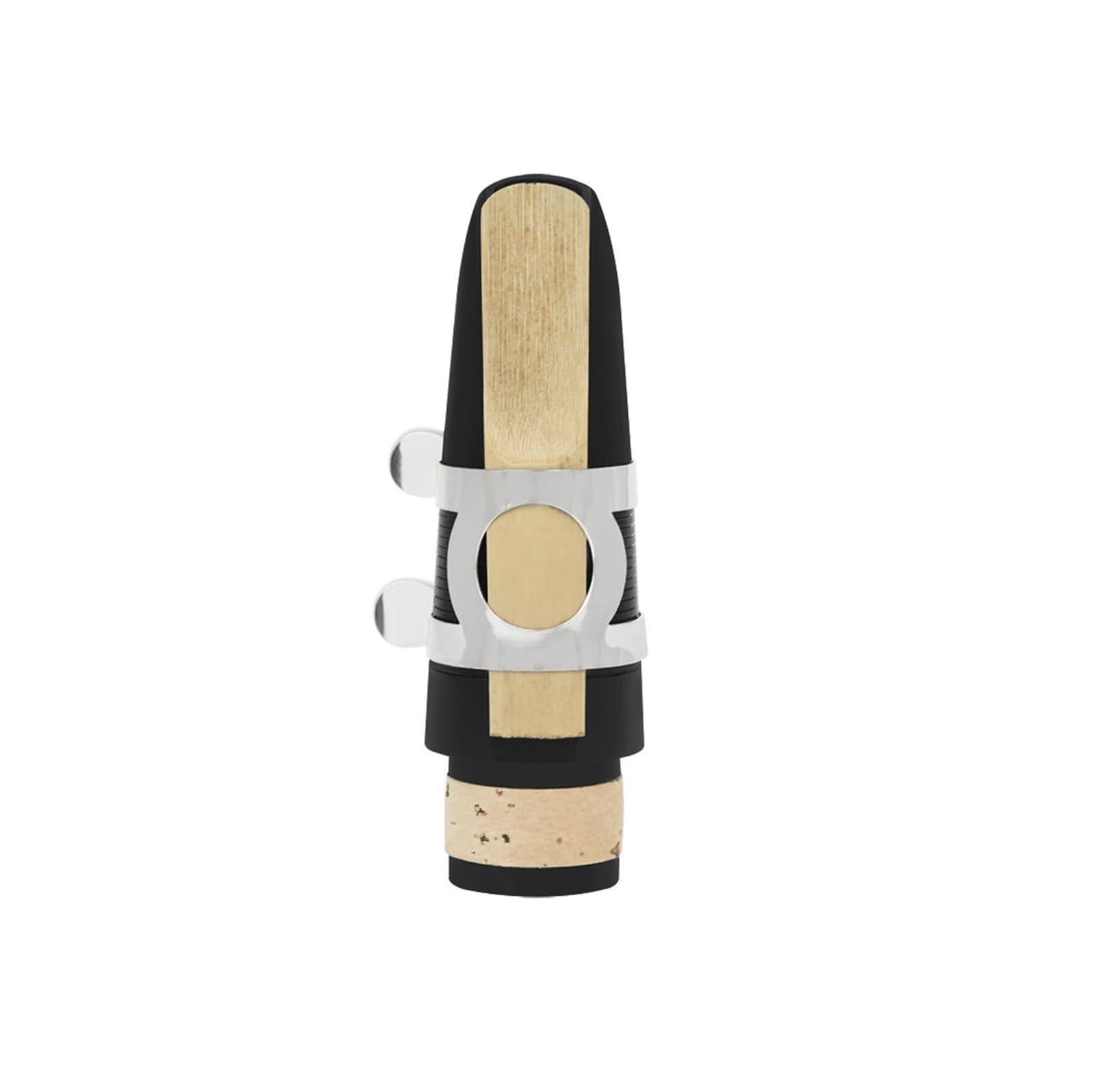 Piezas de repuesto para clarinete Juego De Boquillas De Tubo Negro Para Clarinete Boquilla De Corcho Tapa Negra Clip Plateado Cañas Accesorios Para Instrumentos Musicales