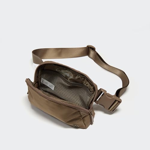 Image of Pander Two Way Zipper Fanny Pack Nylon Everywhere Belt Bag for Women, Water Repellent Waist Packs, Crossbody Bags with Adjustable Strap (Gray Brown)
