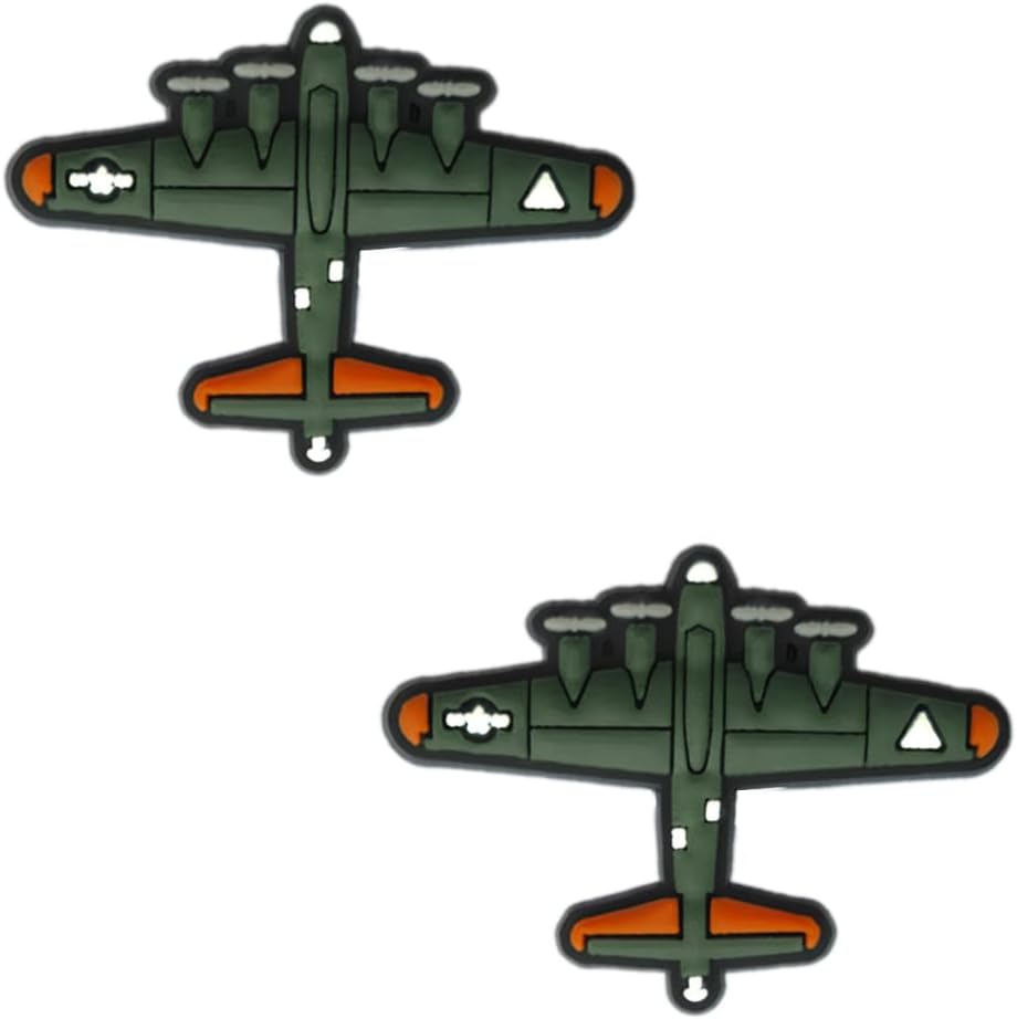 TCHARIRY 飛行機シューズチャーム - ファイタージェットチャーム クロッグサンダル、シューズ、バックパック、リストバンド、ア