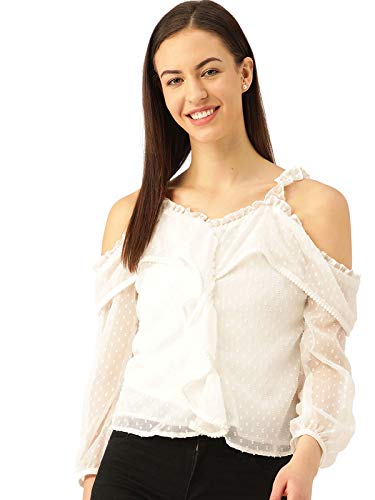 Marc Loire Womens White Fashion Western Party & Casual Wear Top