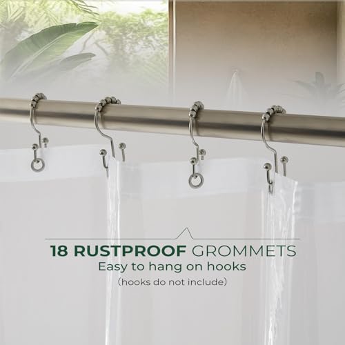 Image of HARBOREST Clear Shower Curtain Liner with Side Suction Cups, Exrta Wide Premium PEVA Plastic Shower Liner with 3 Magnets, Waterproof Bathroom Curtain, 108 x 72, Clear