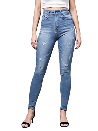 Image of Miss Chase Women's Skinny Fit High Rise Regular Length Denim Stretchable Jeans