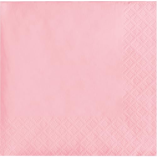 Creative Converting Party Tableware 2-Ply Beverage Napkin, Party Supplies, One Size, Classic Pink, 50