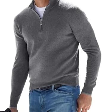 Mens Turtleneck Sweater Chic and Trendy Knitted Pullover Sweater Fitted Casual Sweaters Comfortable Winter Warm