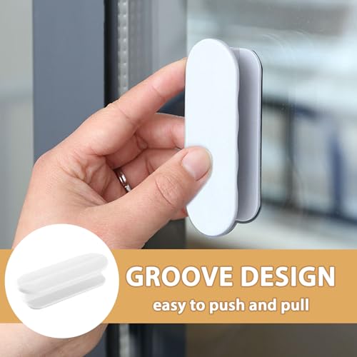 4 Stück Balkontürgriff Kleben Set, Kein Bohren Balkontürgriff Außen für Balkon, Fenster, Balkontürgriff für Schubladen, Schränke, Möbel (weiß)
