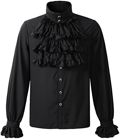 Mens Gothic Shirt Top Steampunk Victorian Regency Aristocrat
