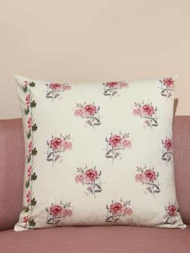 Image of Petals and Pastels Decorative Cushion Cover for Living Room & Bedroom with Hidden Zipper | Pack of 1 (ANCH204)