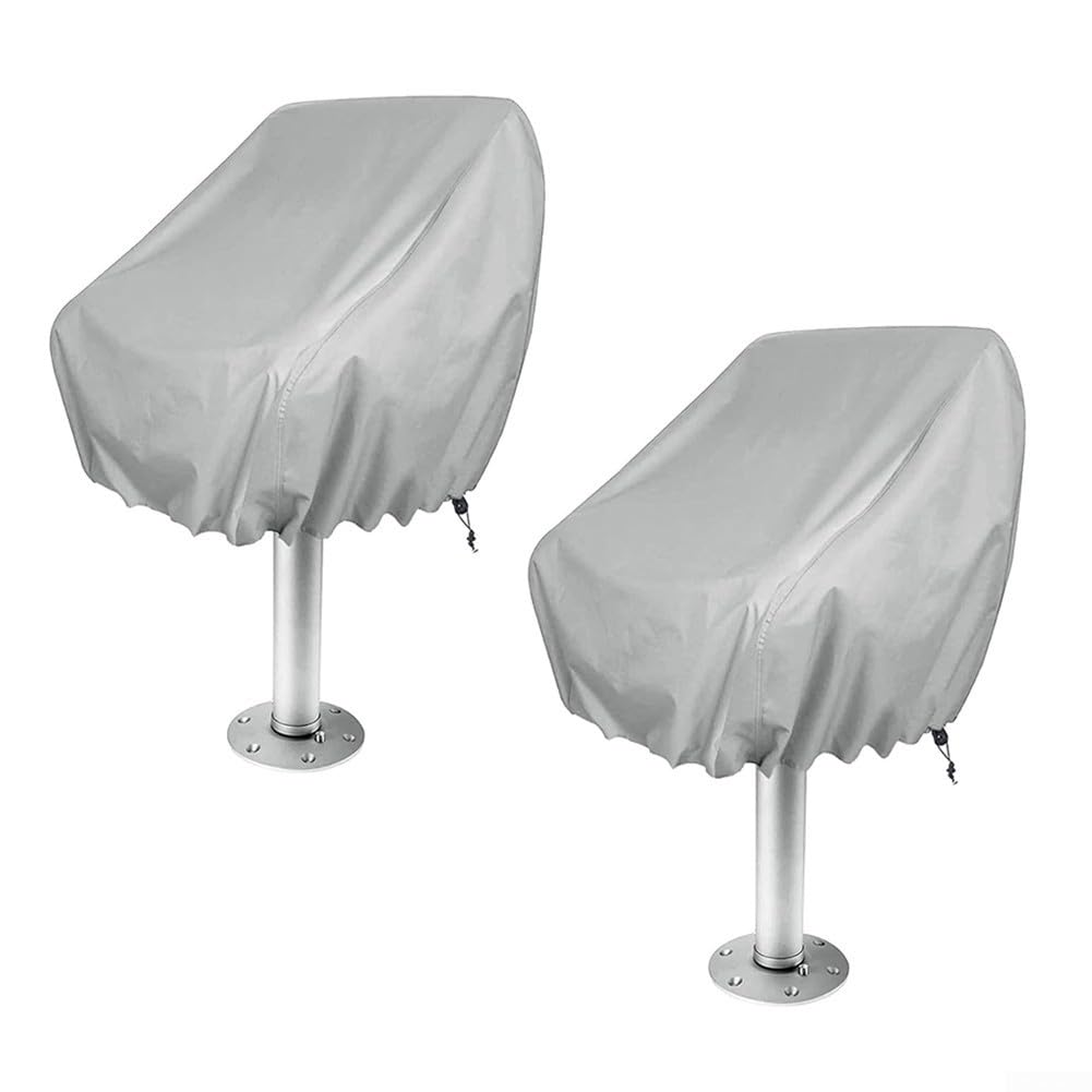 Fundas para asiento de barco, paquete de 2 unidades, tela Oxford 210d/420d, resistente a los rayos UV, cubierta antipolvo para asiento de capitán de yate, protector de asiento de barco impermeable a