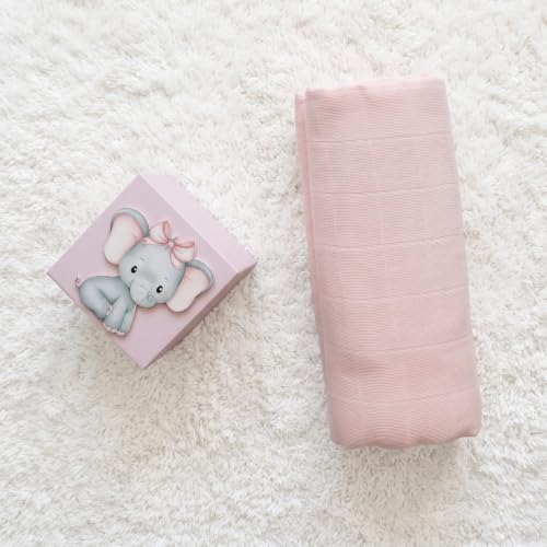 Image of The White Cradle Muslin Swaddle for Newborn Baby, Organic Cotton Wrap Powder Pink
