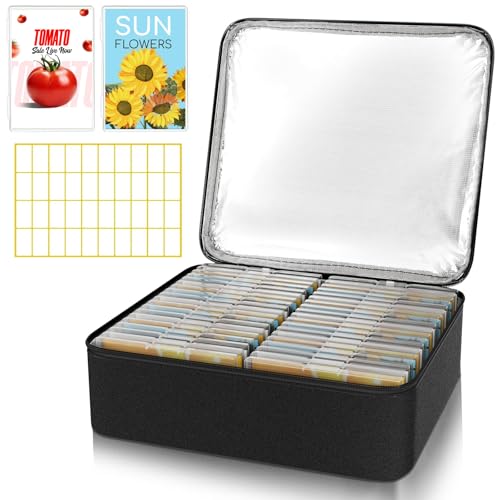 38 Slots Seed Storage Organizer Box with Insulated Bag That