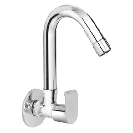 Cossimo Brass Waterfall Sink Cock Chrome Plated/Kitchen Sink Tap / 360 Degree Moving Spout Tap/Bathroom Tap/Quarter Turn Tap/Water Foam Flow Tap - Set of 1