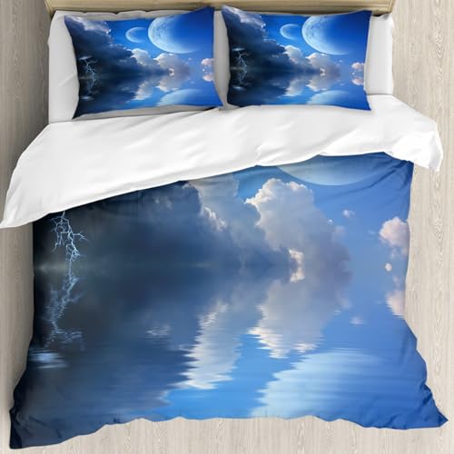 Ensemble de literie microfibre haut de gamme Terre et Lune XL - 4
