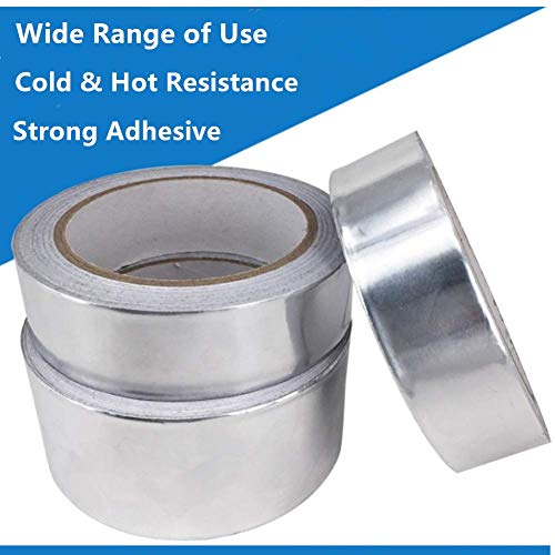 Image of MISSYOUNG Silver Aluminum Foil Tape, 3.9mil Thick 2 Inch x 65 Feet, Adhesive Aluminum Tape for HVAC, Pipe, Air Ducts, Car Sound Deadening, Metal Repair Sealing