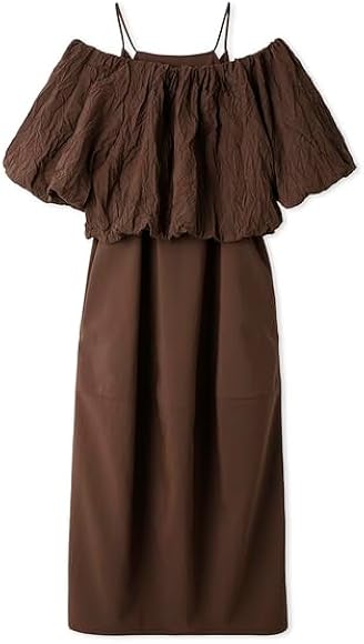 Amazon.co.jp: [エミ] atelier ワッシャーコンビコクーンワンピース 