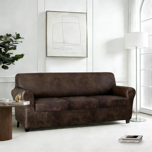 ANARACHON 4-Piece Leather-Look Sofa Cover