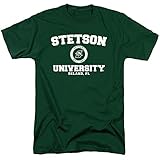 Stetson University Official Circle Logo Short Sleeve Mens Cotton T-Shirt,Hunter Green, Large