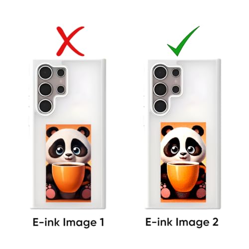 Image of Smart E-Ink NFC Compatible with Samsung Galaxy S24 Ultra| Custom Image Display | NFC Enabled Custom Patterns (Black)