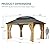 YITAHOME 13X15FT Wood Gazebo Outdoor Wooden Frame Gazebo Double Roof Hardtop Galvanized Steel Top Canopy w/Curtain and Netting, Patio Heavy Duty Gazebo for Deck, Backyard, Beige Yellow