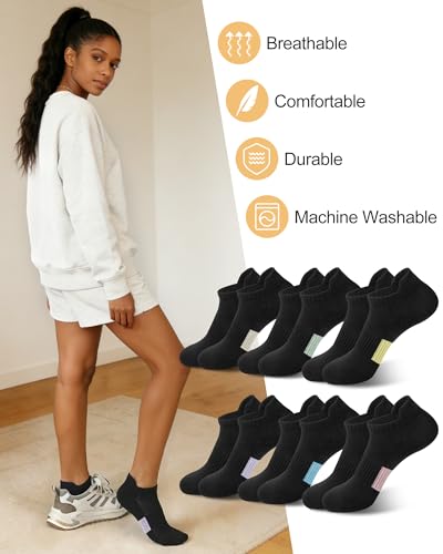 Image of 6 Pairs Ankle Socks for Women - Lightweight Low Cut No Show Casual Cotton Socks Breathable