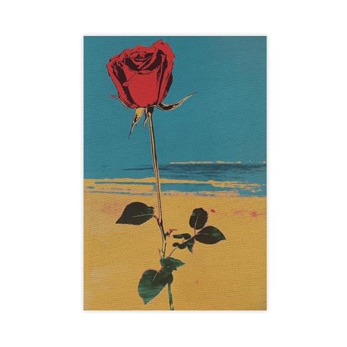Toile minimaliste rose rouge pour la décoration de chambre