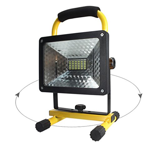 (Updated Version) 2400 lumens, 50 Watts, 36 LED. Heavy Duty LED Flood/Shop Light, Portable Rechargeable Cordless LED Work Light Flood Light Durable Emergency Light Newly Design Battery Cover Stronger!