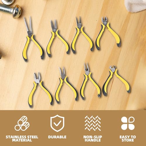Kit de 8 mini pinces de précision avec pochette pour bijoux et électronique - 4