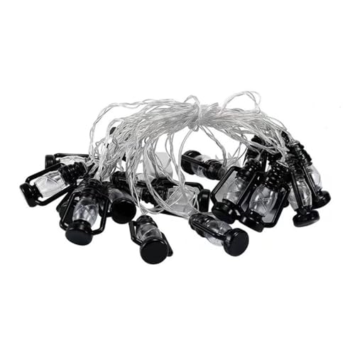 Genérico Cadena de luces negras - Bombillas vintage de 20 pies con 40 LED | Iluminación decorativa para de festivales para jardín, patio trasero, camping, bodas, tiendas de campaña