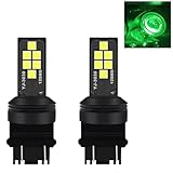 SOCAL-LED LIGHTING 3156 3157 Green LED Turn Signal Bulb Advanced 3030 SMD Bright Colorful DRL Brake Lamp Parking Tail Light, Pack of 2
