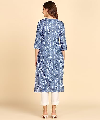 Image of Maaesa Printed Cotton Kurta for Women