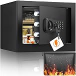 22L Fireproof Home Safe Box with Fireproof Money Bag, Anti-Theft Money Safe with Removable Steel Shelf and Electronic Digital Keypad, Security Safety Box for Home Office Money Cash