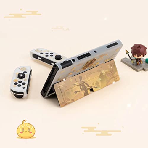ENFILY Cute GenshinImpact Zhongli Case Compatible with Nintendo Switch OLED, Dockable Case Cover, Er