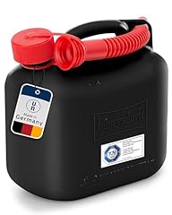 hünersdorff 811400 Kraftstoff-Kanister STANDARD 5l für Benzin, Diesel und andere Gefahrgüter, UN-Zulassung, made in Germany, TÜV-geprüfter Produktion, schwarz