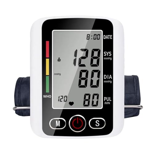 Rewing Blood Pressure Monitors for Home use with Cuff Arm,Automatic Blood Pressure Machine Upper Arm for 2 Users BP Machine with Battery, White