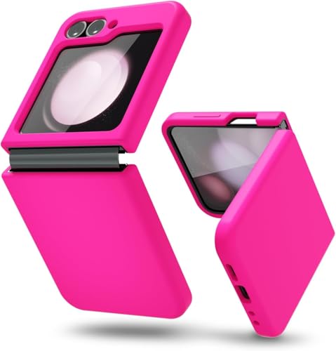 Image of MIDOS Back Cover Compatible with Samsung Z Flip 6 Case Liquid Silicone Full Protection Shock Proof Back Cover for Samsung Galaxy Z Flip 6 (Hot Pink)