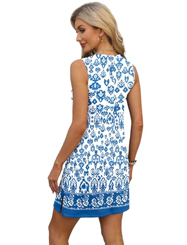 Image of BKRIVE V-Neck Summer Casual Beach Dresses for Women 2026 Vacation Women's Sleeveless Sundress with Split