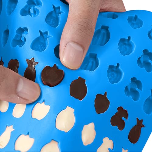 Sidosir 7Pcs Gummy Candy Molds, Gummy Bear/Dinosaur/Fruit/Donut/Hearts Molds, Non-stick Silicone Candy Chocolate Mold (5Shape+2Droppers) - Thumbnail 7