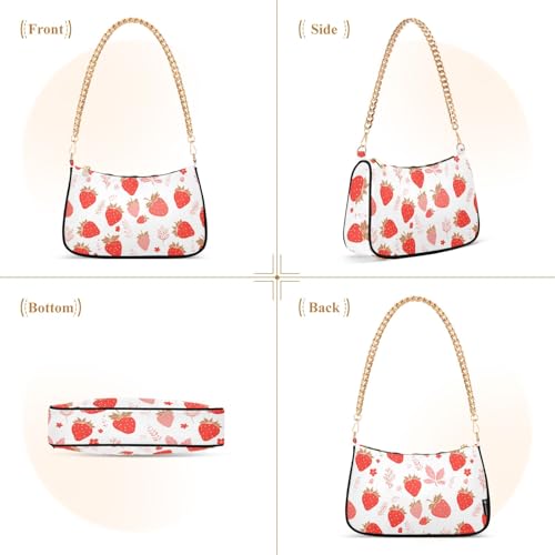 Clutch Shoulder Bags Tote Evening Purse Handbags for Women Strawberry Cute Hobo Bags with Zipper Closure2