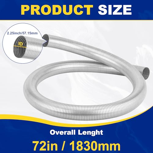 Piclafe 2.25" x 72" Length Universal Exhaust Flex Pipe, 2.25 Inch Flexible Exhaust Pipe by Piclafe - Used condition - Image 2