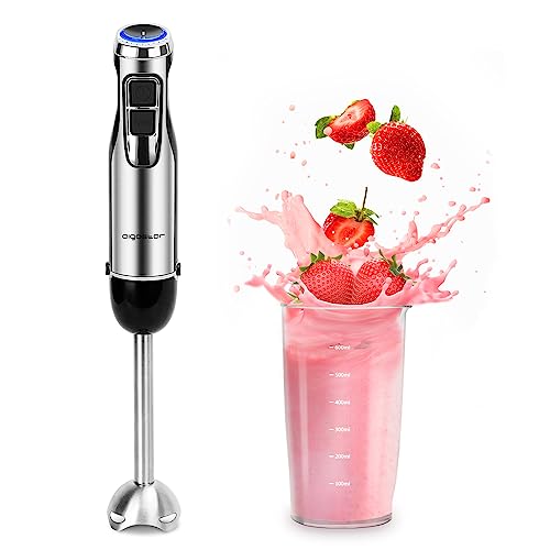 Aigostar 1000W Hand Blender with 600ml Beaker, Food Blender with 6-Speed and Turbo, Immersion Stick...