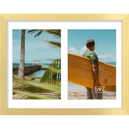 Vittanly 8.5x11 Collage Picture Frame for Wall Mounting or Tabletop, Gold