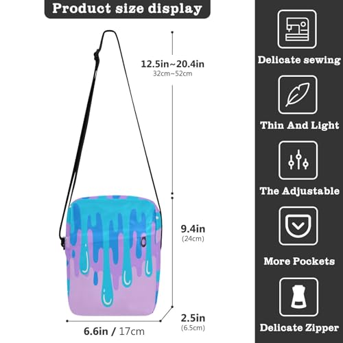 Graffiti Art Blue Purplr messenger bag cute Crossbody Small Bags For Women Everyday Purses Adjustable Strap for work Casual3