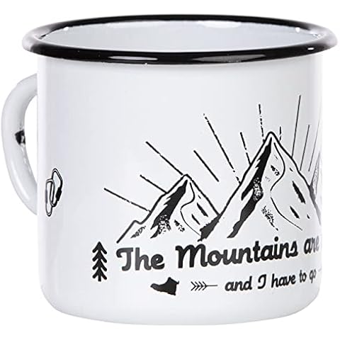 Taza esmaltada Mugsy The Mountains Are Calling Cover
