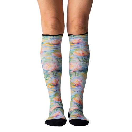 Image of Viasox Compression Socks for Women and Men, Knee High Socks 12-15 mmhg Circulation Support for Flight, Travel, Daily