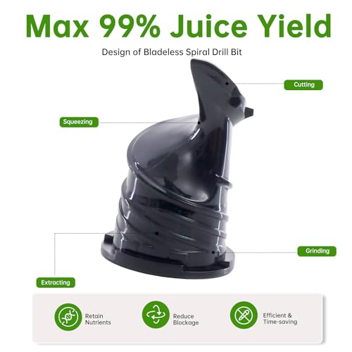 Image of NEWBULIG Cold Press Juicer Machines for Vegetables & Fruits, Silver | Slow Masticating Juicer Machine with Reverse Function, 4.25 inch Feed Chute, Stops Oxidation and Easy to Clean