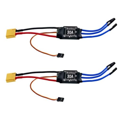 2PCS 30A Electric Brushless Motor Controller, ESC Speed Controller with XT60 and 3.5mm Bullet Plugs for RC Drone Airplane Helicopter